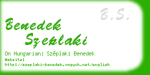 benedek szeplaki business card