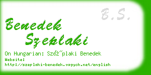 benedek szeplaki business card